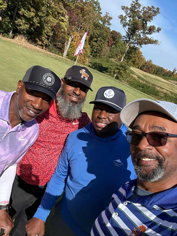 Five Gang Green Golf Club members together on the course
