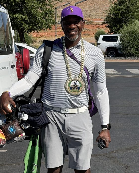 Kaleth Wright wearing the King of the Hill chain